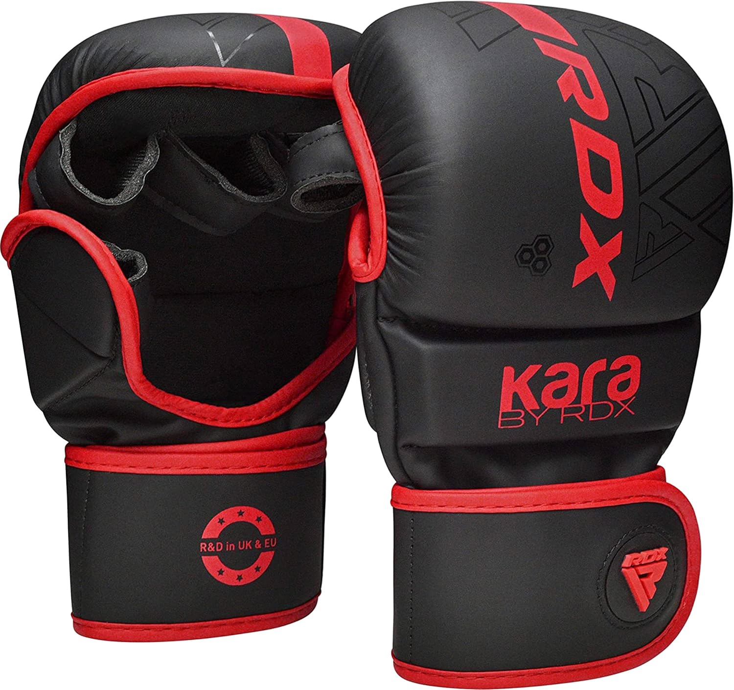 RDX 7 oz hybrid MMA sparring gloves in Red