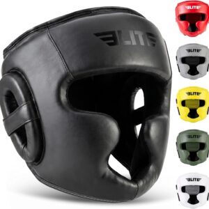 Elite Sports adjustable boxing headgear in Black
