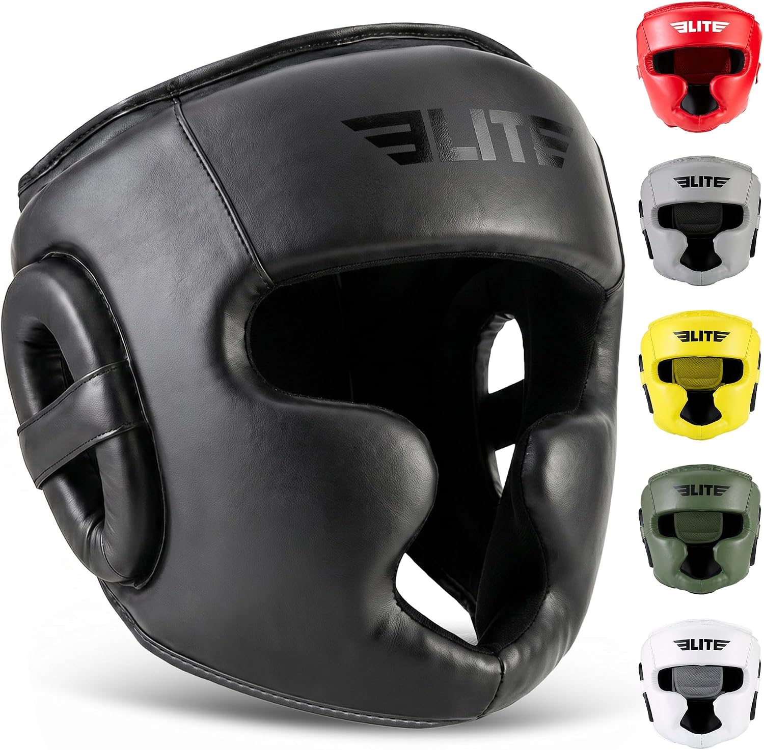 Elite Sports adjustable boxing headgear in Black